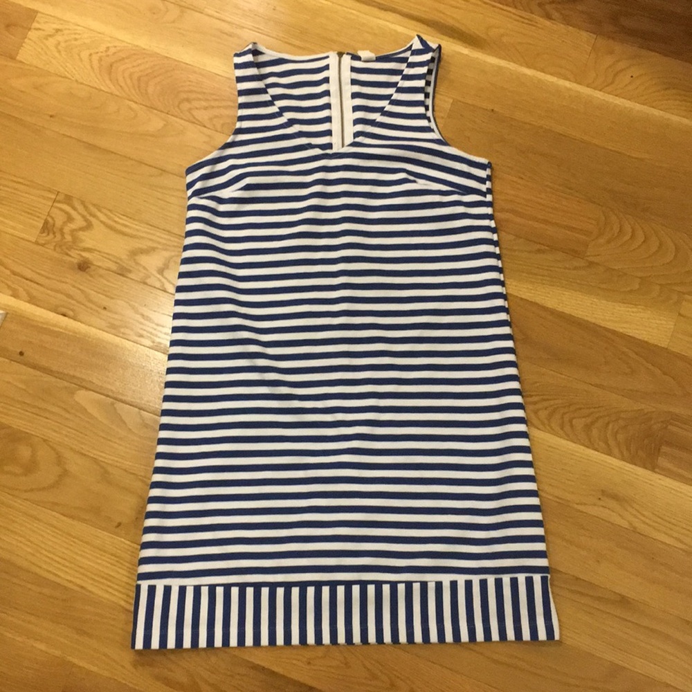 Old Navy Sleeveless Stripe V Neck Dress-Cobalt Blue and White